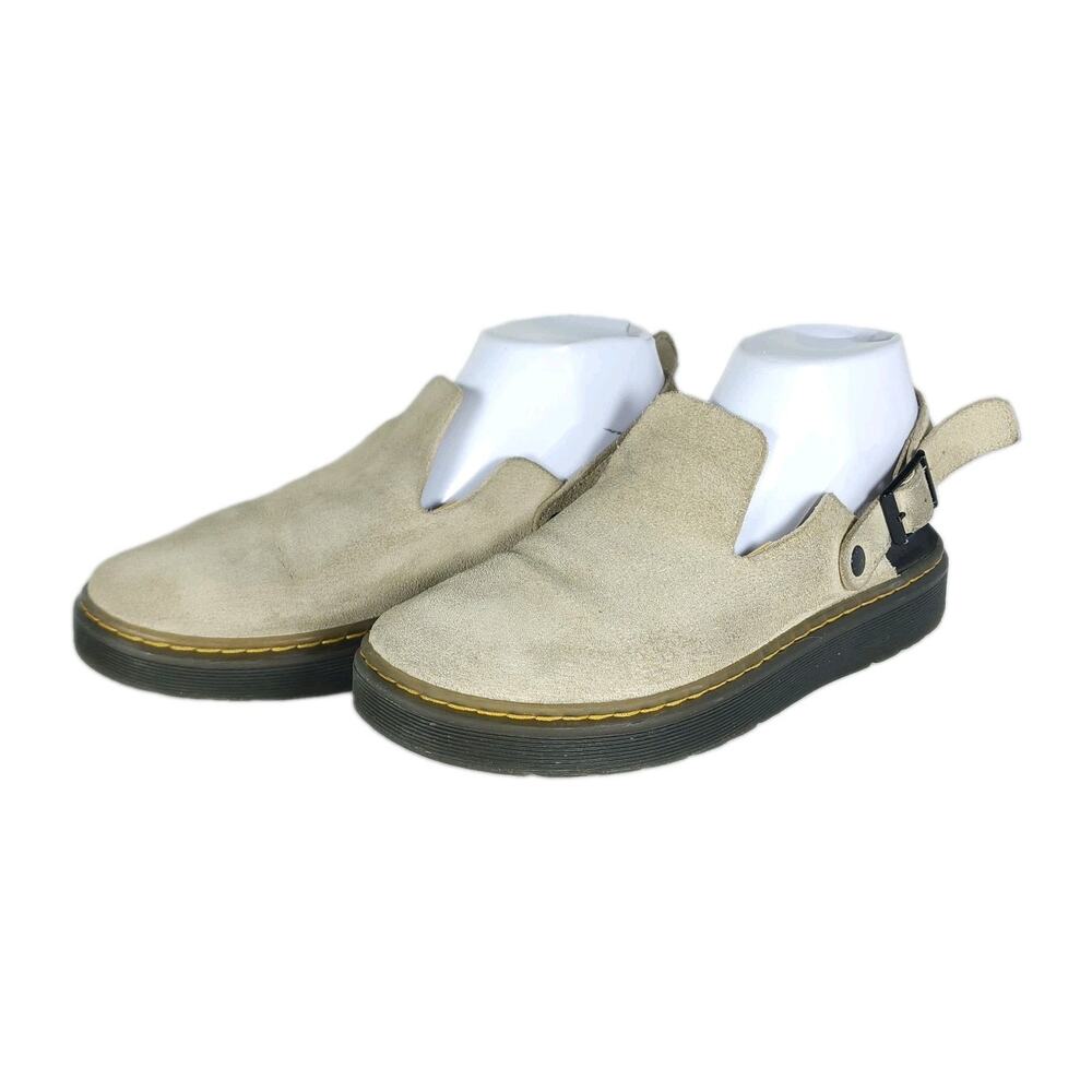 Dr. Martens Carlson Women's US9 Sand Beige Soft Suede Buckle Slingback Mules